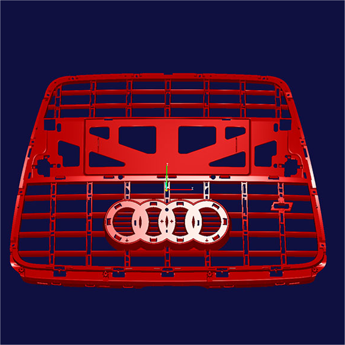 紅色網(wǎng)格狀工業(yè)零件模型